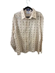 Vintage Givenchy Shirt Mens XL 70s Chesa for Givenchy Polyester Chiffon Shirt - Picture 1 of 4