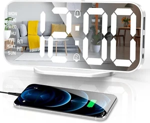 Alarm Clock for Bedroom 7 In Large Display Digital Clock with Dual Alarms&US - Picture 1 of 8