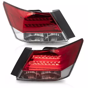Customized RED CLEAR Tail Lights with LED RUNNING LIGHT for 08-12 Honda Accord - Foto 1 di 12
