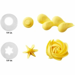 Wilton Disposable Tip Set 2 Large Tips # 2A Round 1M Open Star Plastic - Picture 1 of 3