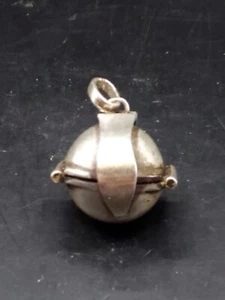 Unusual Vintage Silver Locket Pendant Modernist Orb Style - Picture 1 of 11