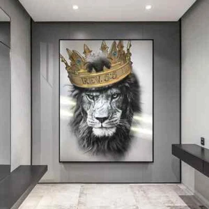 Modern Animal Lion Canvas Poster and Print Wall Art Pictures for Living Room - Picture 1 of 6
