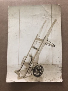 Vintage PHOTO Orangeville Mfg Co INDUSTRIAL Hand Truck Dolly Wood Iron Pa #22 - Picture 1 of 5