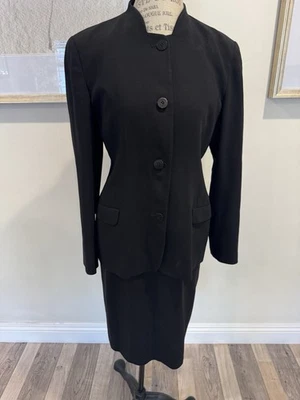 Giorgio Armani 女式经典商务套装 10 码黑色 — 第 1/4 张图片