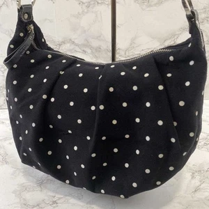kate spade NEW YORK Shoulder Bag Dots Suede Leather Black women's USED JAPAN - Picture 1 of 10