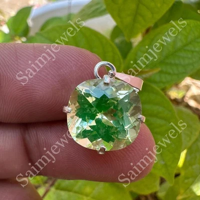 Colgante de peridoto verde natural certificado de 13 quilates plata maciza 925 joyería hecha a mano Foto 1 de 4