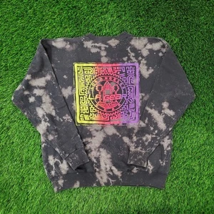 Vintage LA-GEAR Sweatshirt Womens XL 23x24 Neon Aztec Crop Puff-Print - Picture 1 of 14