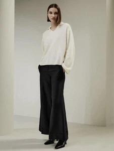 Suéter Pullover LilySilk Pure Cashmere Blanco Cuello en V Talla S - Imagen 1 de 14