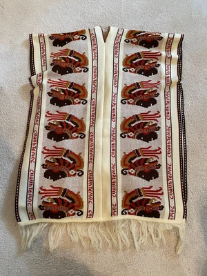 Guerrero Gobernante Azteca Cuauhtémoc Serape Tejido Tribal Años 70 De Colección Foto 1 de 4