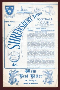Shrewsbury Town v Walsall 1963/64 Division 3 - Picture 1 of 1