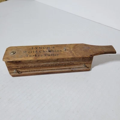 Vintage Lynch Campeón del Mundo Turquía Llamar Modelo 102, 1958 Liberty, Miss. Sin agujeros Foto 1 de 4