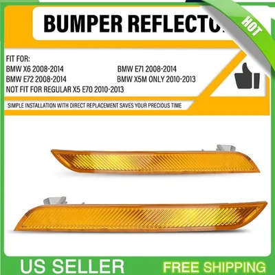 Желтый для BMW X6 E71 E72 X5M 2008-2014 передний бампер боковые габаритные огни отражатели - Изображение 1 из 4