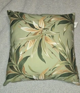 Sofá Pottery Barn Accent Pillow 20 X 20 Tropical Floral Verde  - Imagen 1 de 3