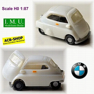 BMW Isetta 300 Rollermobil Motocoupé 1955-62 Verkehrsweiss Bianco 1:87 I.M.U. - Immagine 1 di 4