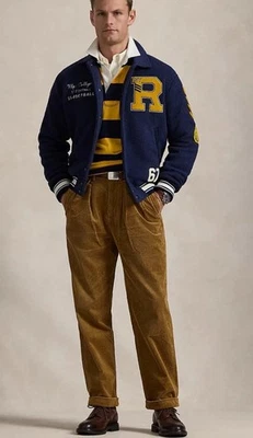 Polo Ralph Lauren Varsity Football Fleece Varsity Letterman Jacket Size Large - Image 1 of 4
