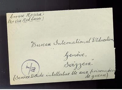 Sulmona Italy Internment Camp Cover From Australian POW to Swiss Red Cross - Image 1 of 2
