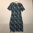 Jigsaw Dress Womens Small UK 10 Grey Floral Jersey Wicca Witchcore Whimsy Midi