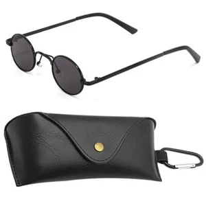Montura de lentes oscuras de metal de alta calidad para hombre gafas circulares unisex con estuche - Imagen 1 de 1