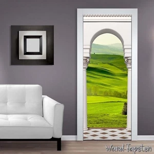 Papel pintado de puerta autoadhesivo mural puerta póster 3D palacio romano pradera 1536 - Imagen 1 de 2