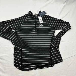 Cutter Buck Mens PGA Shirt Striped Long Sleeve Quarter Zip Collar Small - Picture 1 of 11