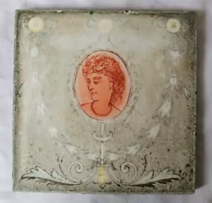 CHARMING ANTIQUE MINTON LARGE  8 INCH TILE ARTS & CRAFTS MORRIS STYLE - Picture 1 of 5