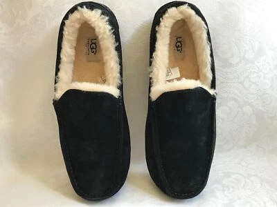 UGG Australia Mens ASCOT Leather/Suede Sheepskin Slipper/Shoe BLACK US 10 NWOB - Image 1 of 4