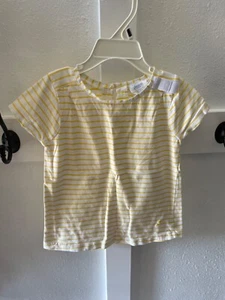 Jacadi Girls 4Y/104cm yellow and white striped t-shirt - Picture 1 of 5