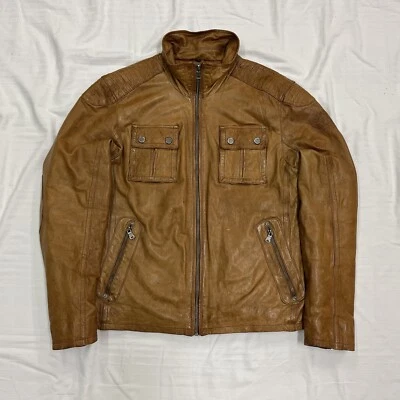 gipsy hombre piel chaqueta talla m halcón lada marrón  Foto 1 de 4