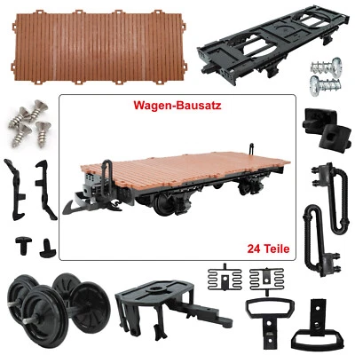 Flachwagen braun als modularer Spur-G Bausatz Modell für Gartenbahn Selbstbau - Bild 1 von 4