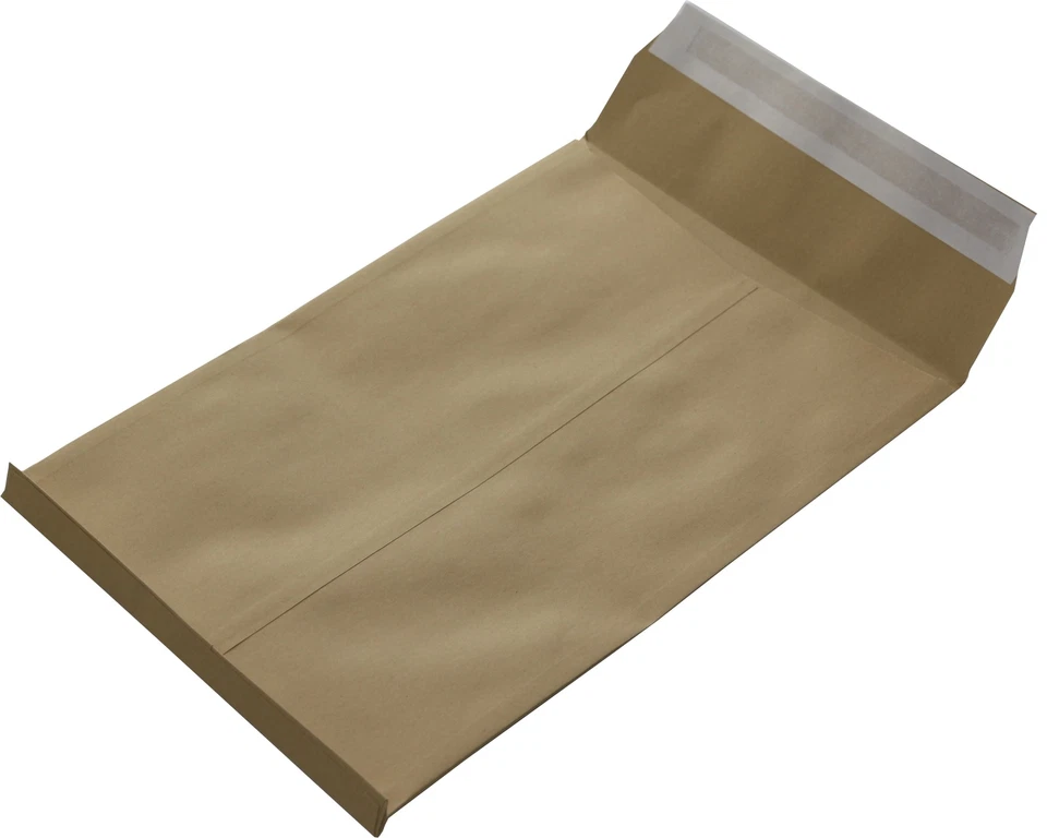 900 St. DIN B4 Faltentaschen braun 130 gr. Versandbriefumschläge 20 mm Falte - Bild 1 von 1