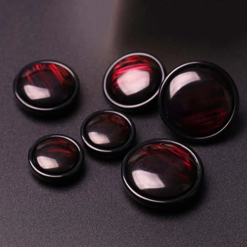 6pcs Resin Buttons Round Shank Button for Jacket Trench Coat Sewing Clothing - Image 1 of 4