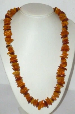 Alte Bernstein Kette Halskette Butterscotch ? Amber Bernsteinkette chain braun - Bild 1 von 4