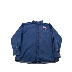 Mens Harriton NEA RA 2019 Houston Button Down Denim Shirt Size 2XL XXL Blue - Picture 1 of 10