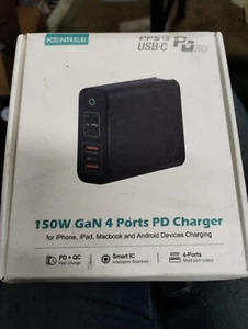 SEALED Kenree Black USB-C Fast Charging 150W Gan 4 Ports PD Wall Charger - Picture 1 of 2