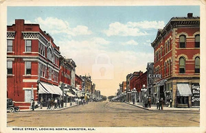 Anniston AL Street View Schaufenster Trolley Schienen Postkarte Kopie - Bild 1 von 2