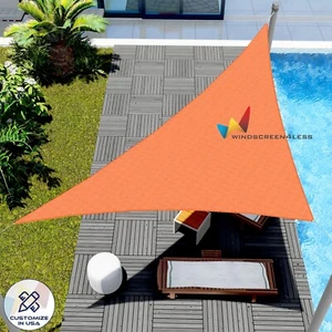 17-28' Sun Shade Sail Outdoor Pool Patio Deck Shelter Canopy Awning Cover Orange - Picture 1 of 13