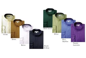 Herren edel Mandarinenkragen versteckter Knopf Kleid Shirt viele Farben SG 01 - Bild 1 von 9