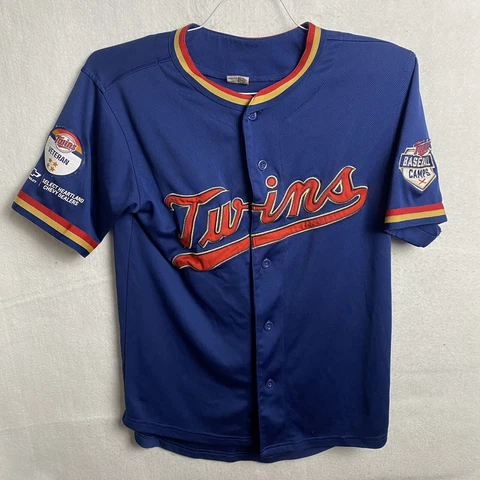 Minnesota Twins Blue Baseball Jersey MLB Veteran Promo Boys Kids Youth Size XL Cover