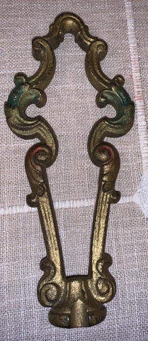 1 Heavy Metal Finial lamp or chandelier part Antique 7” long Cover