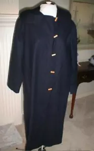 MICHEL BEAUDOUIN Made in France Women's Hooded Navy Toggle Coat - US 14 - Picture 1 of 7