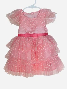 Jona Michelle Baby Girls Size 6 Months Pink Polka Dot Special Occasion Dress - Picture 1 of 6