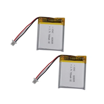 2PCS 3.7V 700mAh 2.59Wh Li Battery 603035 NTC Thermistor 3 Wires JST 3pin 1.0mm - Image 1 of 4