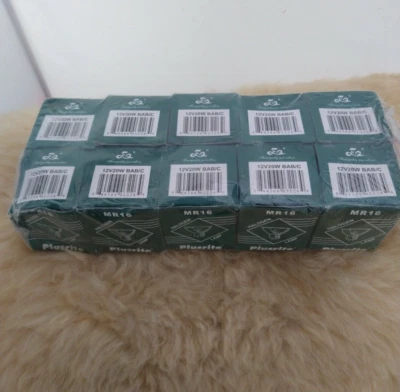 PLUSRITE PIN Bulbs MR16 Cover Glass GU5.3 2-PIN 20W LANP PACK OF 10 - BRAND NEW - Image 1 of 4