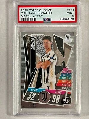 2020 Topps Chrome Match Attax Soccer #124 Cristiano Ronaldo PSA 9 MINT - Image 1 of 3