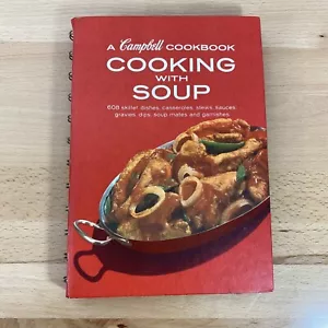 Vintage Cooking With Soup: A Campbell Cookbook, Red Spiral Bound Recipes - Foto 1 di 4