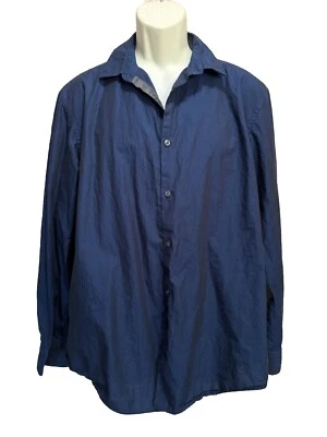 Camisa de Vestir Alfani Azul Marino Calce Regular Manga Larga Abotonada Talla L Algodón Foto 1 de 4