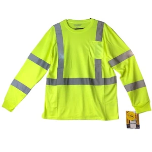 NWT Men's BASS CREEK SAFETY SHIRT ANSI Class 3 HIGH VISIBILITY Safety Shirt Med - Picture 1 of 6