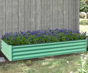 SHPAI 6x3x1 ft Metal Galvanized Raised Garden Bed, Green Planter Box - Picture 1 of 8