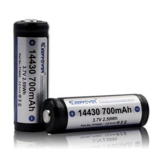 Keeppower 14430 Batería con 700mAh, 3.6 - 3.7V, Li-Ion PCB Protegida - Botón Top - Imagen 1 de 2