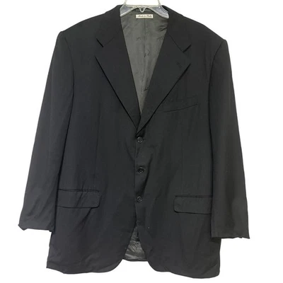 Chaqueta Blazer Belvest Made Especialmente Stanley Korshak Para Hombre Negra Lana Italia Foto 1 de 4
